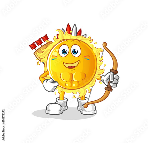 sun native american tribe. cartoon mascot vector