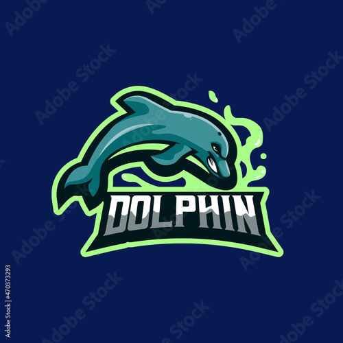 Dolphin Sport Mascot Logo Design Illustration Vector