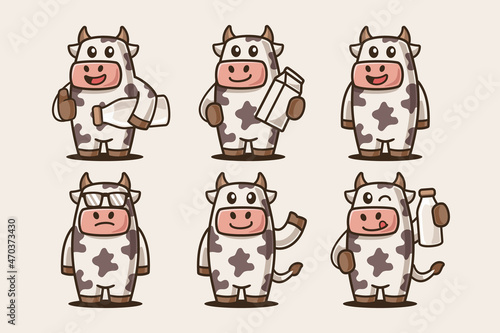 Collection of Cartoon Cow Character