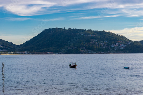 Panoramic View of Patong Beach with the vibrant multi colours of the sunset  Phuket Thailand  © Elias Bitar