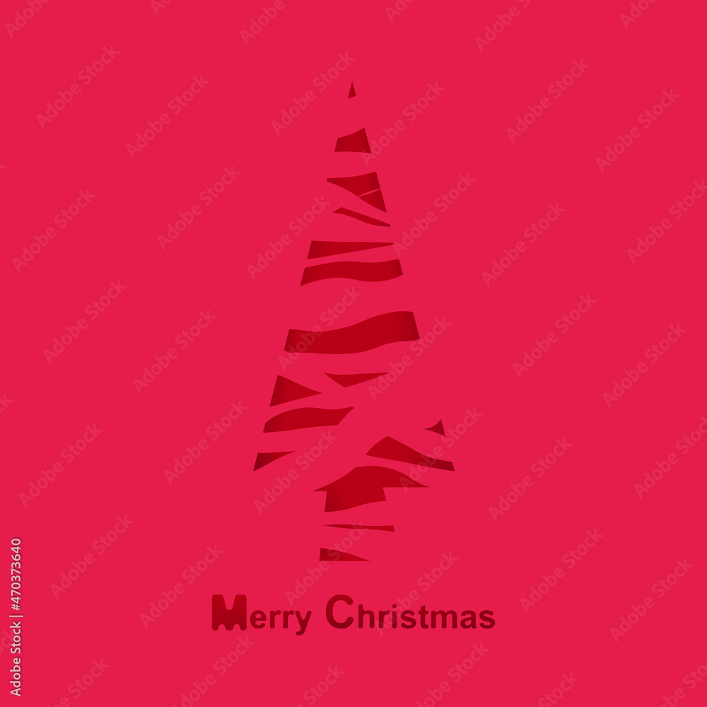 Merry Christmas & Happy New Year. Tree vector Illustration.