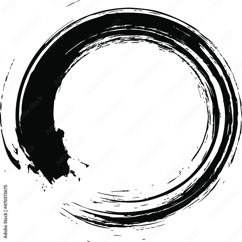 丸 円 黒 筆文字 Stock Vector Adobe Stock