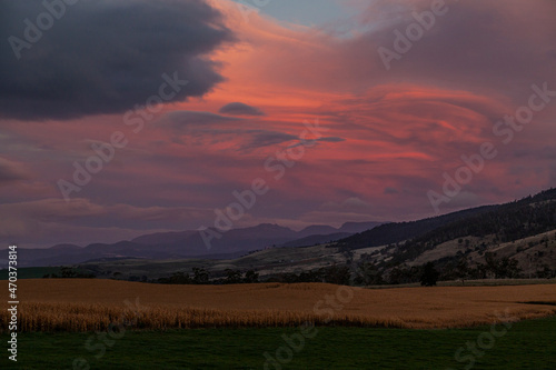 sunset in the mountains