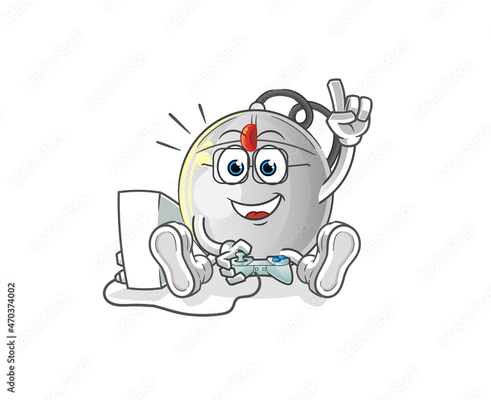 computer mouse playing video games. cartoon character computer mouse playing video games. cartoon character