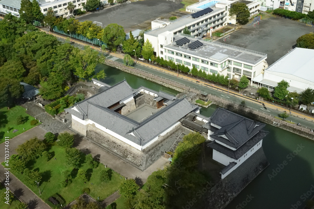 静岡県庁展望台から見下ろした駿府城 静岡県庁展望台から見下ろした駿府城