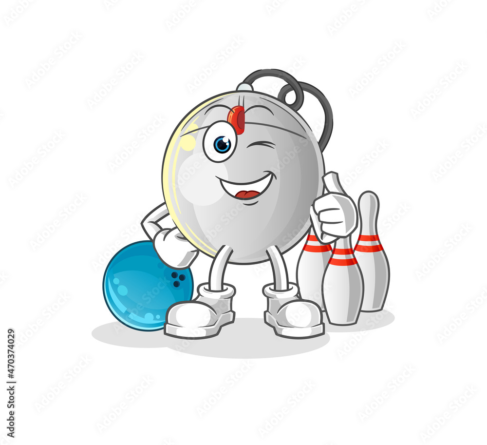 computer mouse play bowling illustration. character vector computer mouse play bowling illustration. character vector