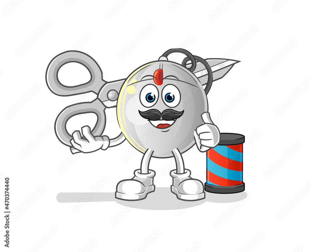 computer mouse barber cartoon. cartoon mascot vector