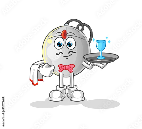 computer mouse waiter cartoon. cartoon mascot vector