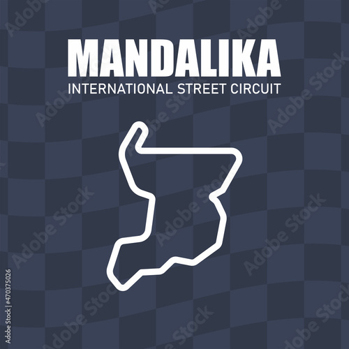 Mandalika international street circuit racing championship design. Perfect for posters, banners, racing events. vector illustration, eps 10. photo