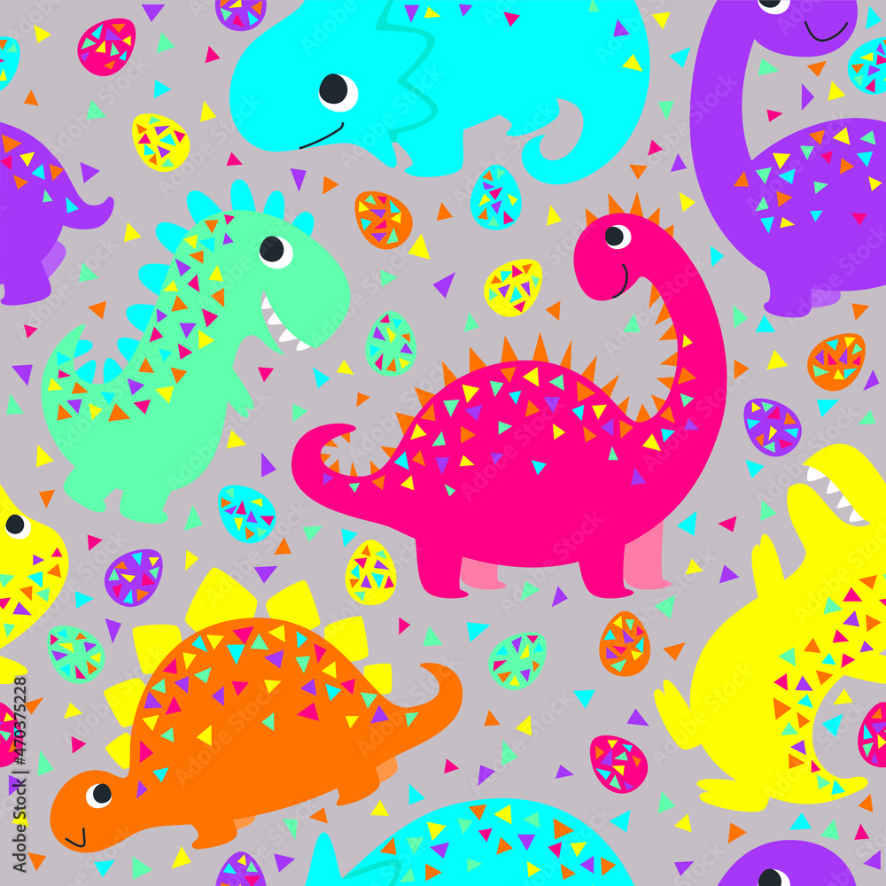 seamless background of colorful dinosaur seamless background of colorful dinosaur