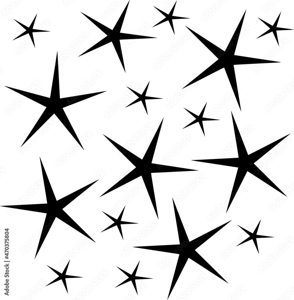 black and white stars