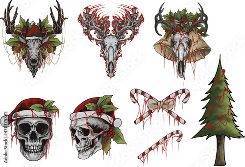editable graphic clipart in a bloody skull theme