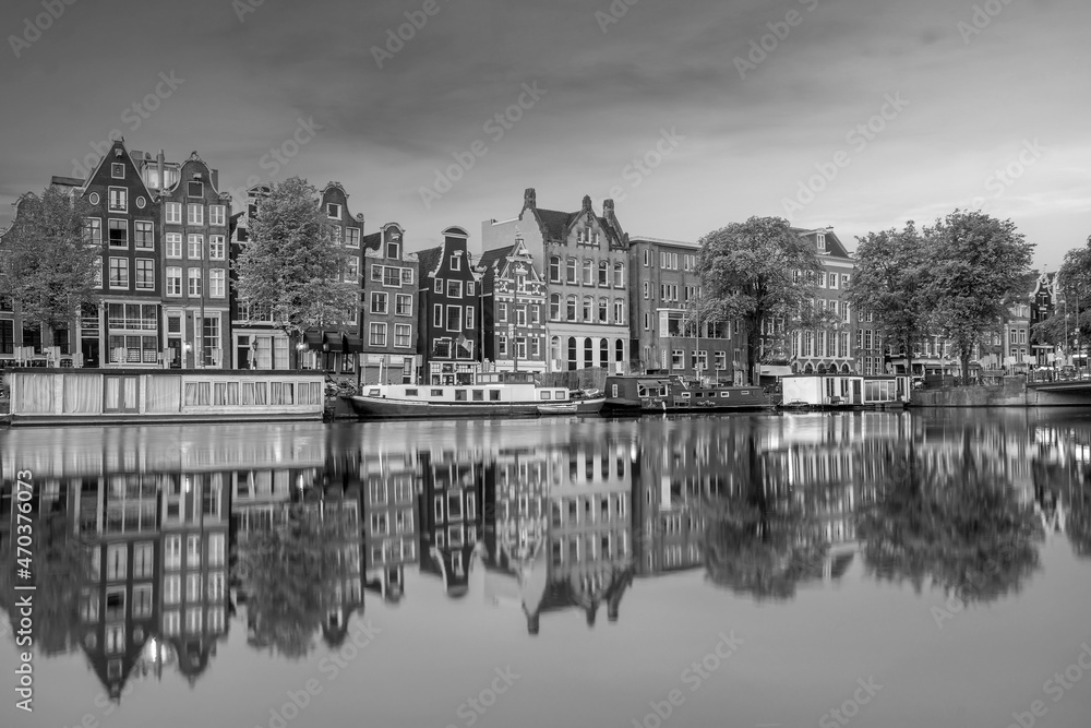 Downtown Amsterdam city skyline. Cityscape  in Netherlands