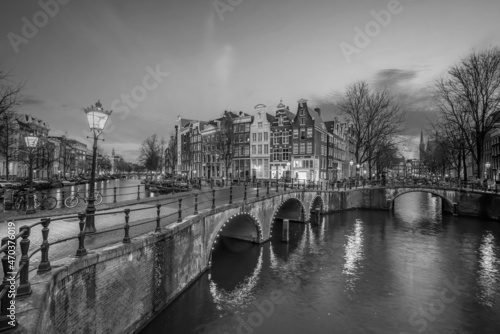 Photography Downtown Amsterdam city skyline. Cityscape  in Netherlands