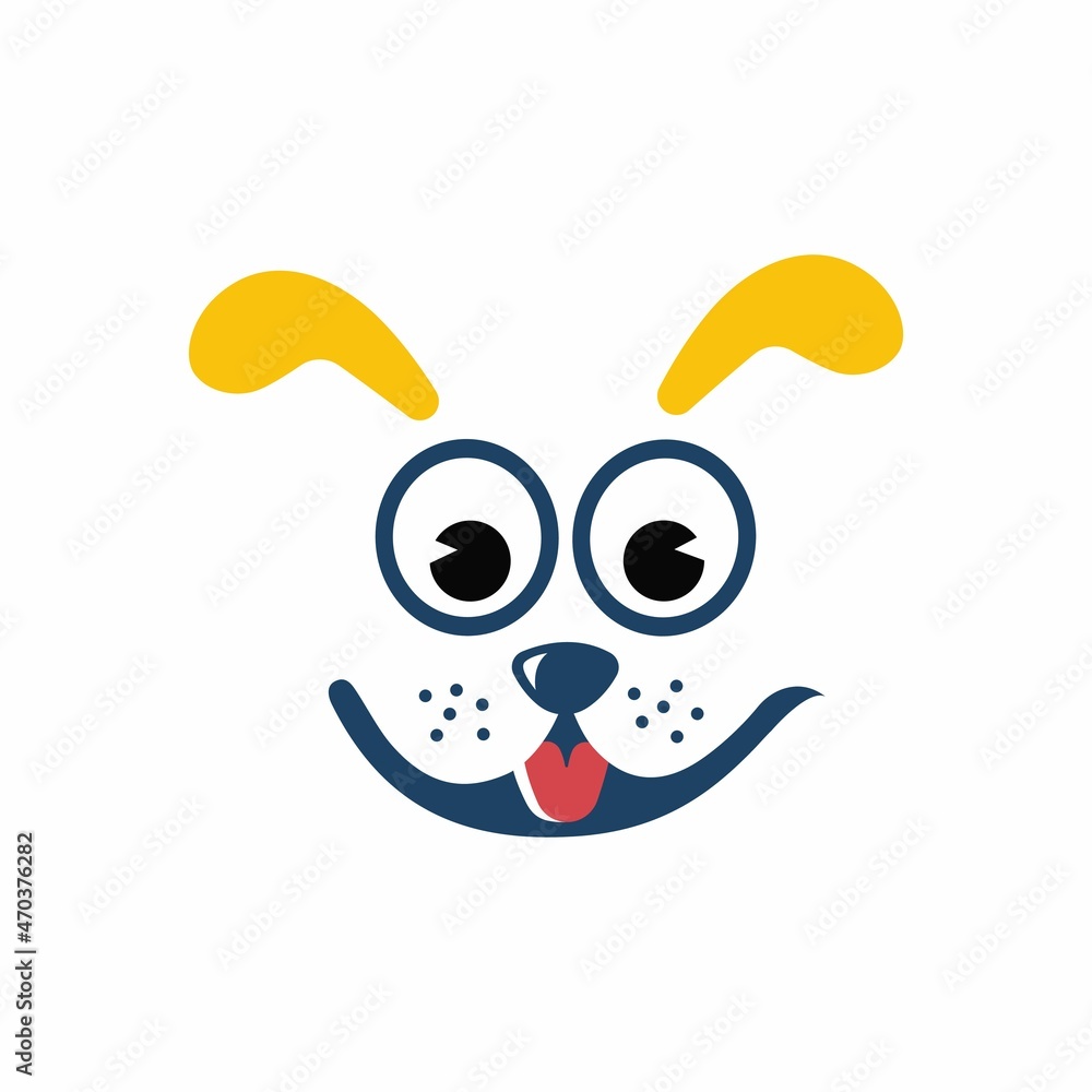 Funny face dog with a smile logo Funny face dog with a smile logo