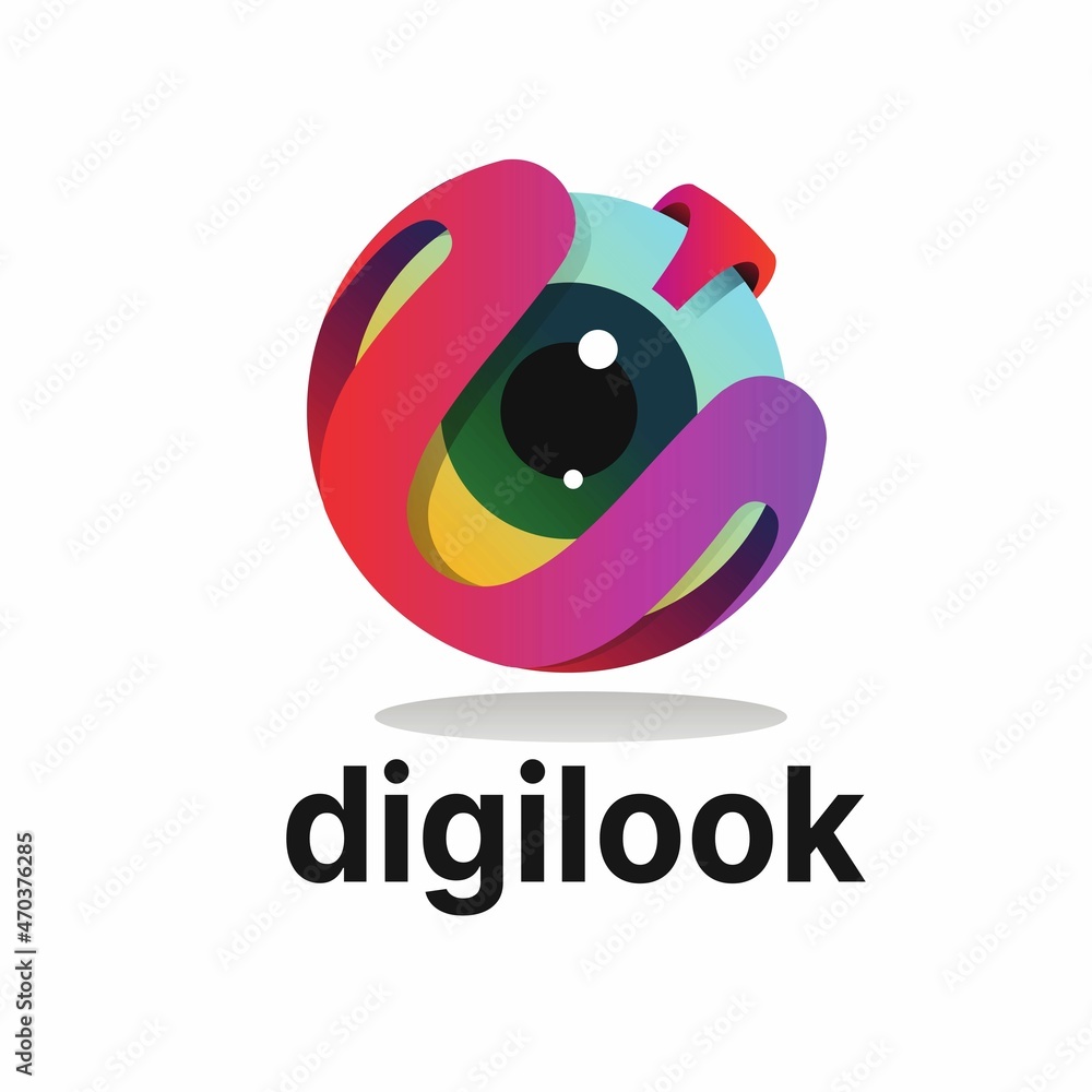 3D eye abstract logo design 3D eye abstract logo design