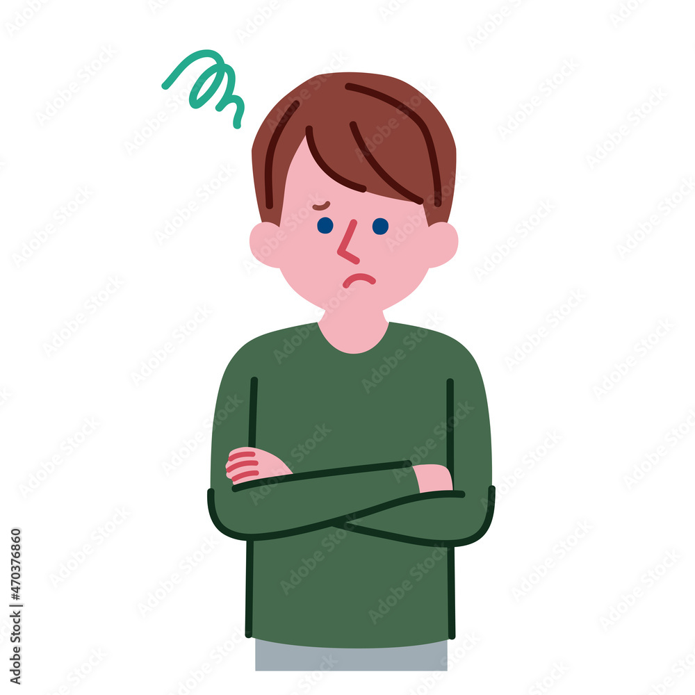 悩んでいる男性のイラスト 悩んでいる男性のイラスト