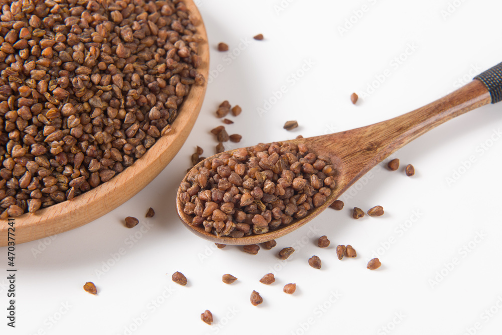 buckwheat tea isolated on white background. buckwheat tea isolated on white background.