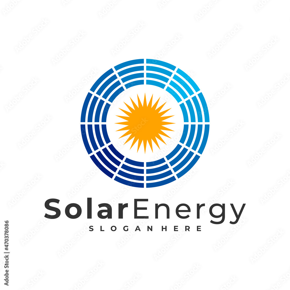 Fototapeta premium Solar logo vector template, Creative Sun energy logo design concepts