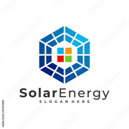 Solar house logo vector template, Creative Sun energy logo design concepts