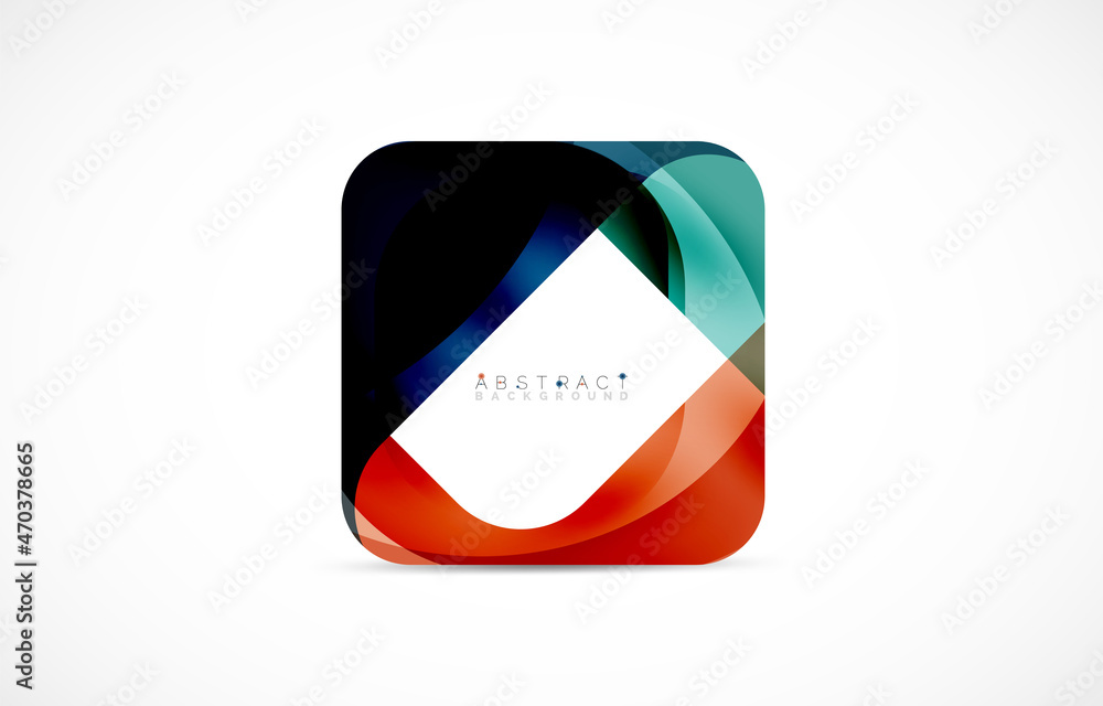 Minimal background. Abstract square shape with round corners created with wavy forms. Vector Illustration For Wallpaper, Banner, Background, Landing Page Minimal background. Abstract square shape with round corners created with wavy forms. Vector Illustration For Wallpaper, Banner, Background, Landing Page