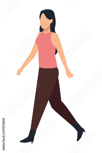 young woman walking