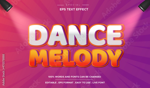 Editable text effect, dance melody style