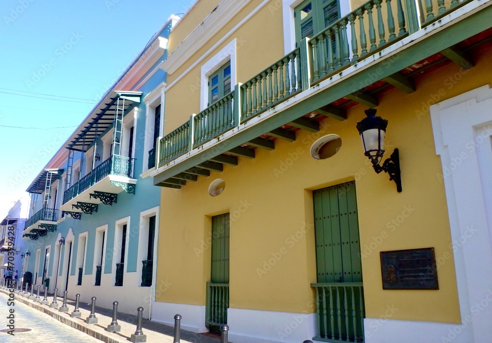 Colourful homes in Old San Juan Puerto Rico 