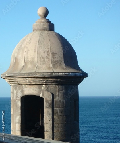 Colonial guard tower in Old San Juan Puerto Rico 