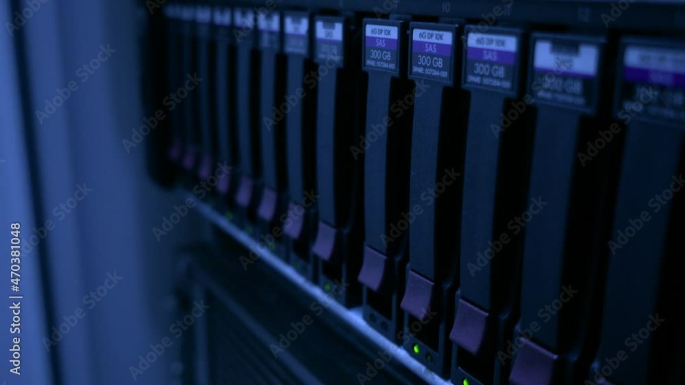 Storage Server in Modern Data Center. Rows of hard drives. Concept 3 Storage Server in Modern Data Center. Rows of hard drives. Concept 3