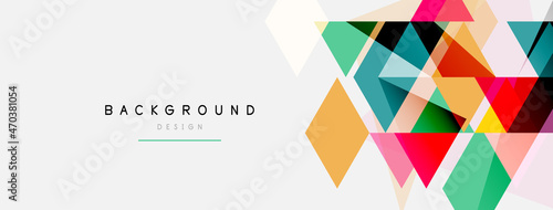 Color triangles composition, geometric abstract background. Techno or business concept, pattern for wallpaper, banner, background, landing page