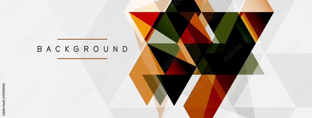 Mosaic triangles geometric background. Techno or business concept, pattern for wallpaper, banner, background, landing page