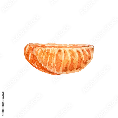 Christmas illustration of a tangerine slice