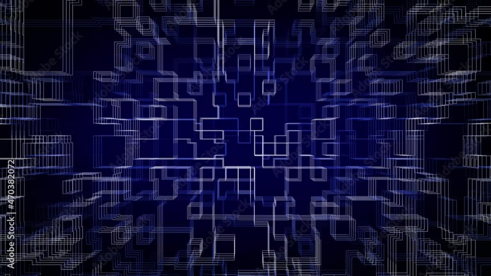Blue 3D Geometric Circuit Loop Up R Animation Background Blue 3D Geometric Circuit Loop Up R Animation Background