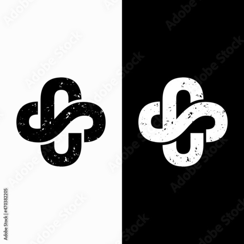 CS letter monogram logo initials, modern and clean design