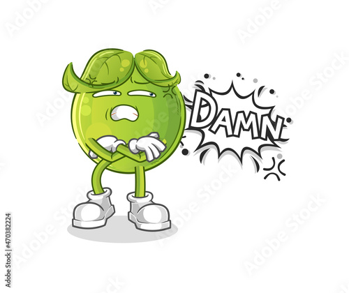pea very pissed off illustration. character vector