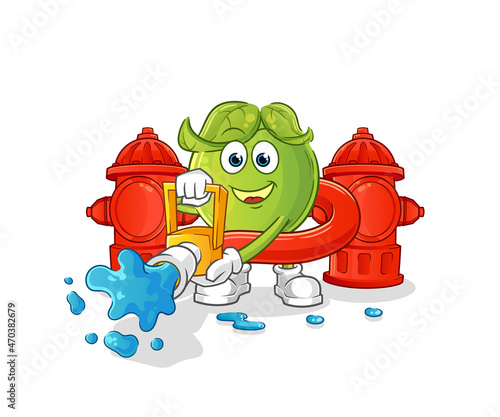 pea firefighter vector. cartoon character photo