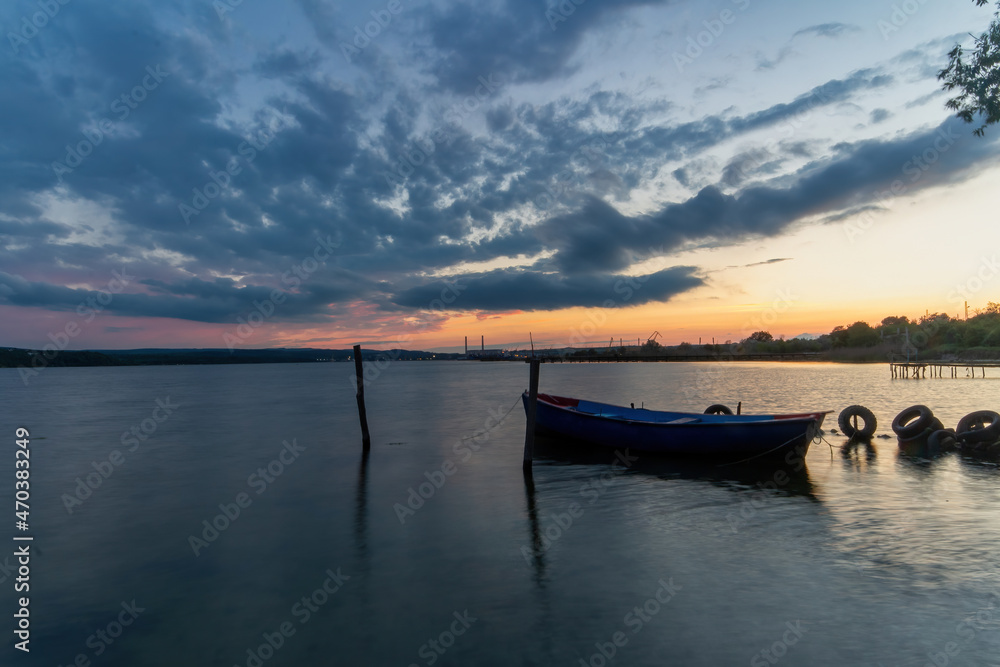 sunset on the lake