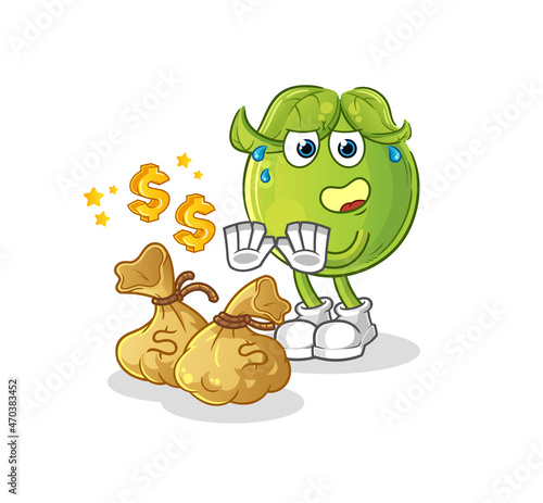 pea refuse money illustration. character vector