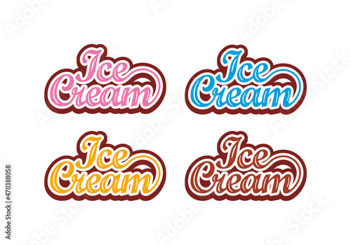 Ice cream logo text design vector illustration