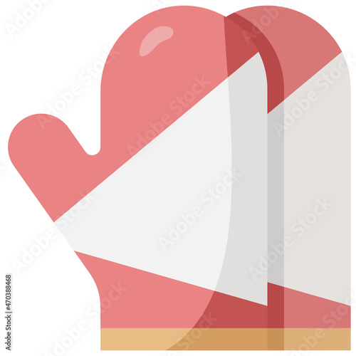 oven glove flat icon