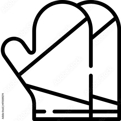 oven glove line icon