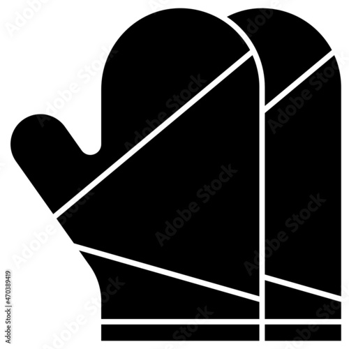 oven glove solid icon