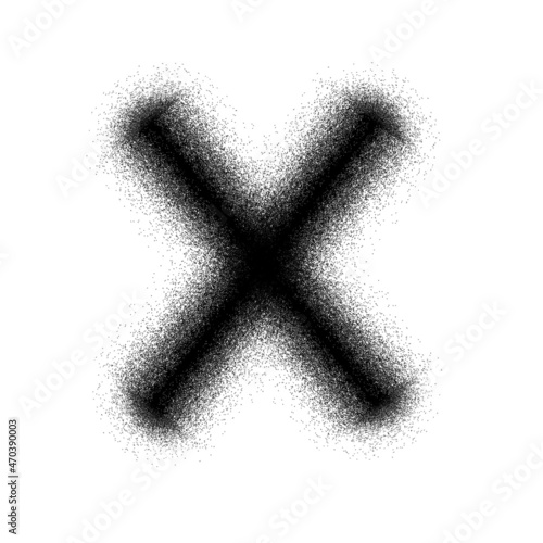 Sprayed black crossed lines .Graffiti art design . Noise dispersion  x logo . Spray effect .Grunge texture . Distressed element .vector 