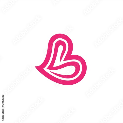 initials b s logo vector template heart