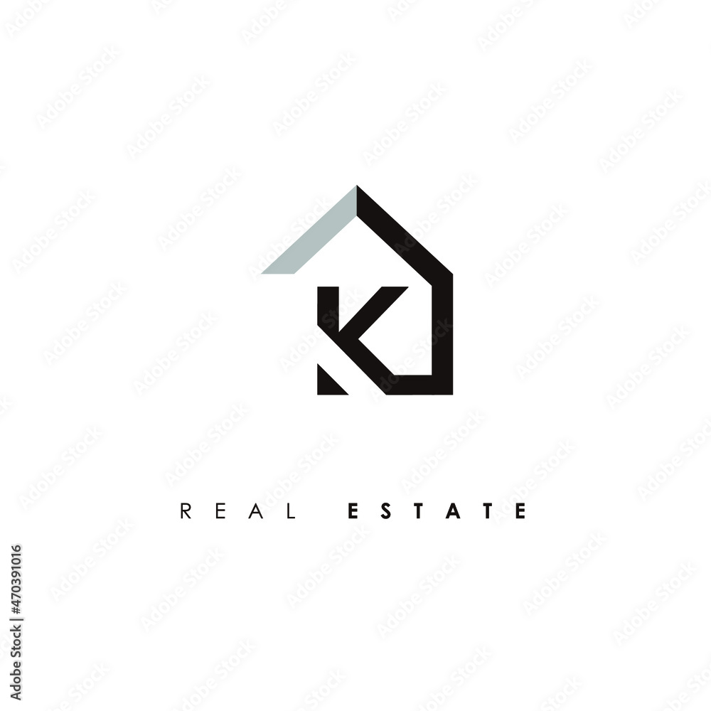 Initial K Real Estate Logo Design Stock Vector Adobe Stock