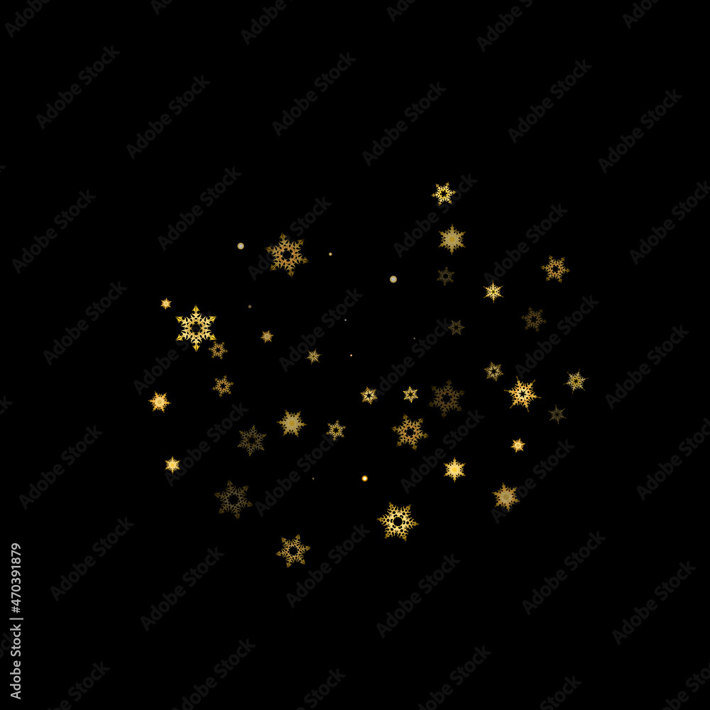 Falling Snow flakes golden pattern Holiday Vector Falling Snow flakes golden pattern Holiday Vector