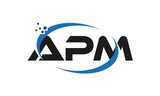 dots or points letter APM technology logo designs concept vector Template Element	