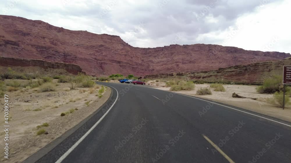 Driving Plate Grand Canyon East Rim Marble Canyon Southbound Multicam Set 04 Rear View Colorado River Arizona Southwest USA Driving Plate Grand Canyon East Rim Marble Canyon Southbound Multicam Set 04 Rear View Colorado River Arizona Southwest USA