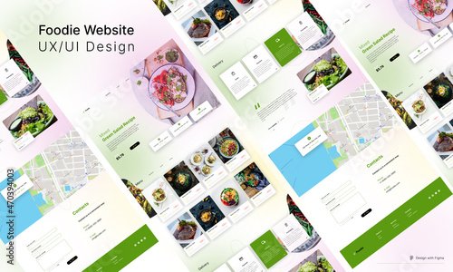 Food delivery website ui kit including everything  photo